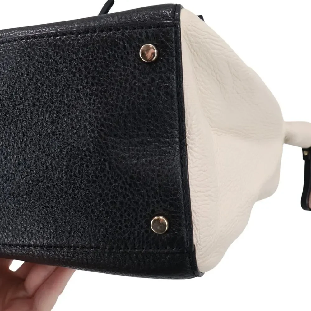 Kate Spade Ollie Magnolia Park Two Tone Leather Black Cream Handbag Satchel